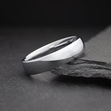 polished silver wedding band