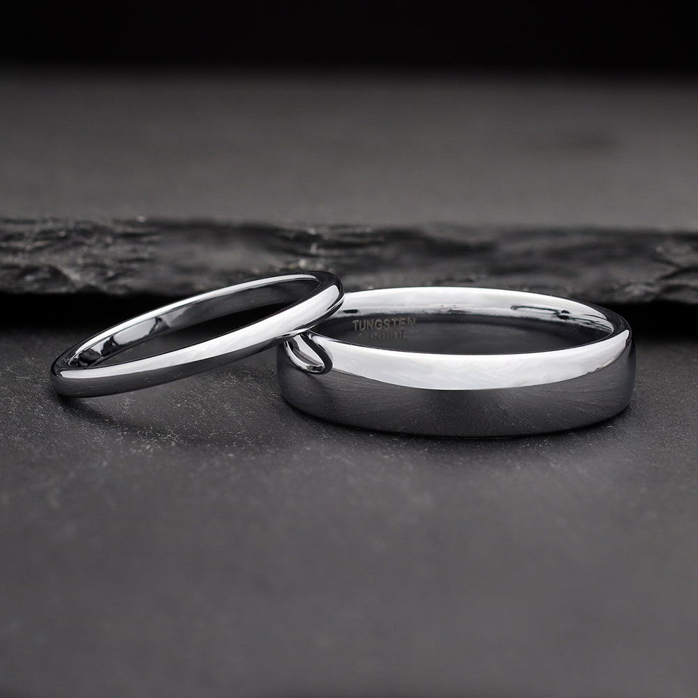 his and hers silver wedding bands