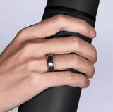 Bevel - Silver & Blue Wedding Band For Him