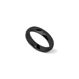 Scratch resistant black faceted tungsten ring, 4mm slim design
