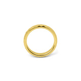 Unique wedding ring for women in 4mm polished gold tungsten with faceted surface