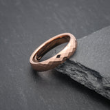 4mm rose gold tungsten wedding band for women with scratch-proof design