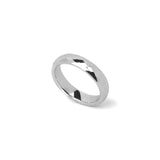 4mm thin silver ring for women with polished tungsten finish displayed on white