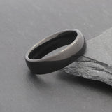 polished black tungsten wedding ring