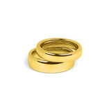 Gold couple rings with polished dome finish