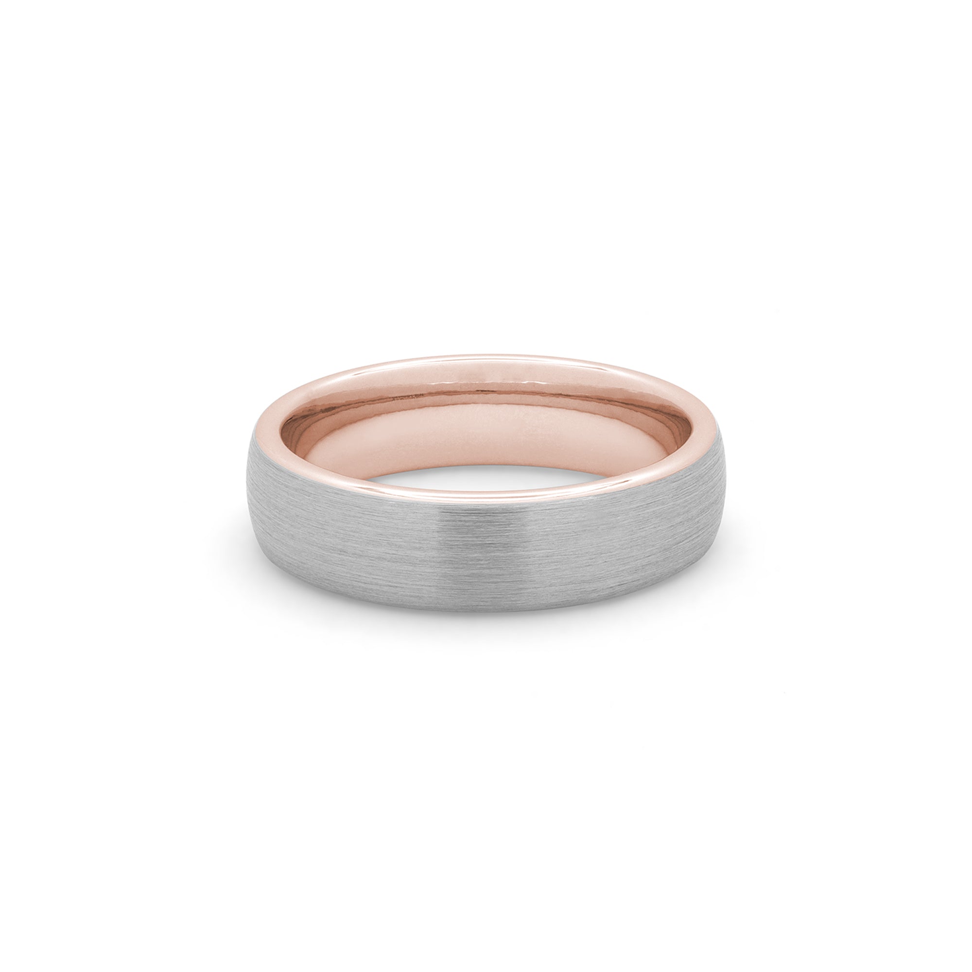 silver with rose gold ring