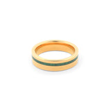 18k gold plated tungsten band with crushed opal for him