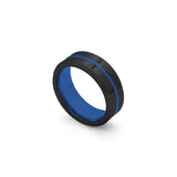 comfort fit blue and black ring