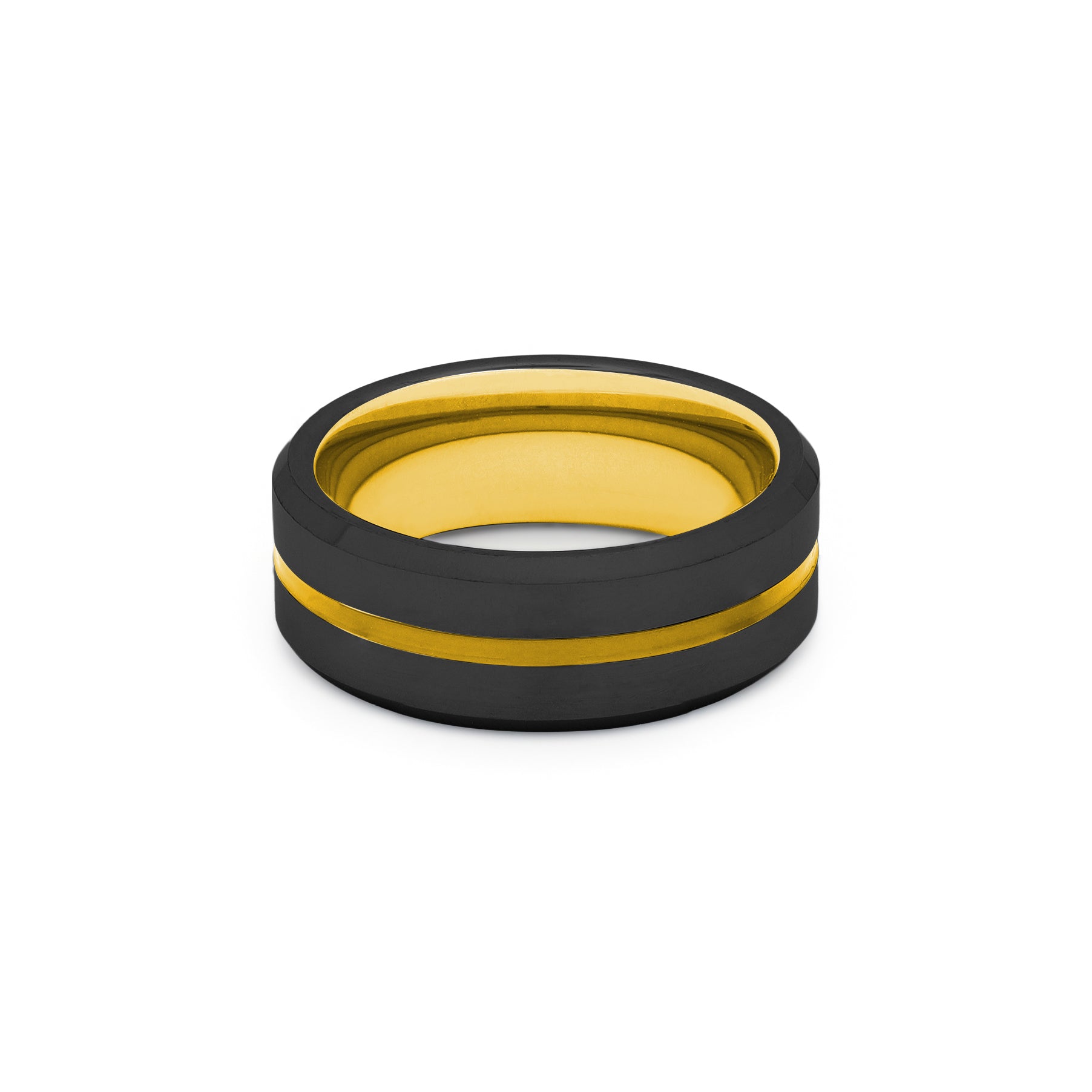 black and gold affordable mens wedding band