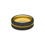black and gold affordable mens wedding band