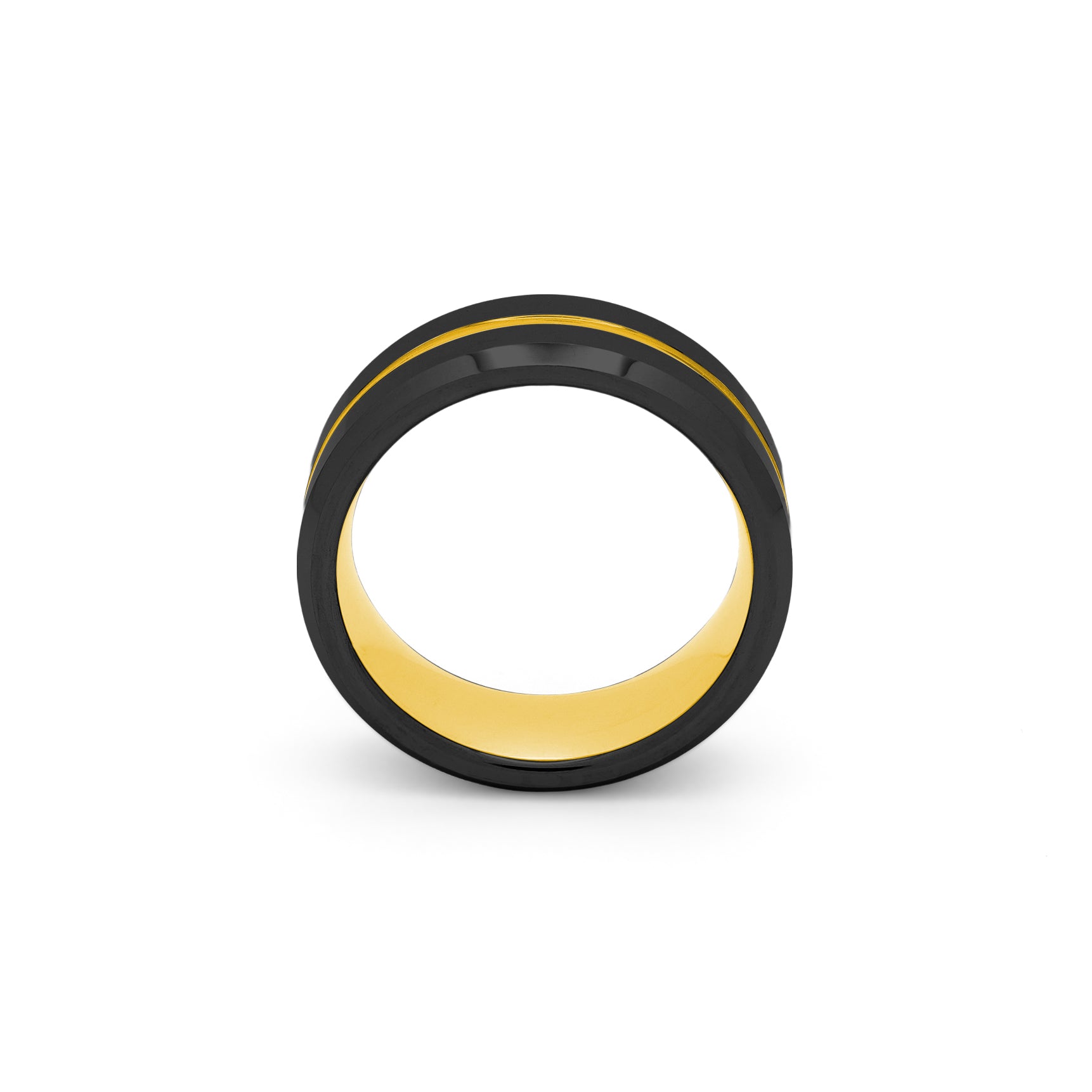 black and gold two tone wedding band