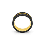 black and gold two tone wedding band