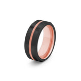 black and rose gold wedding band for him