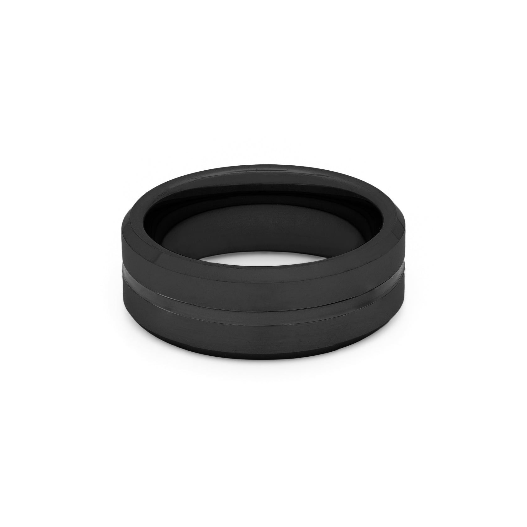 Groove - Black Tungsten Wedding Ring for Him