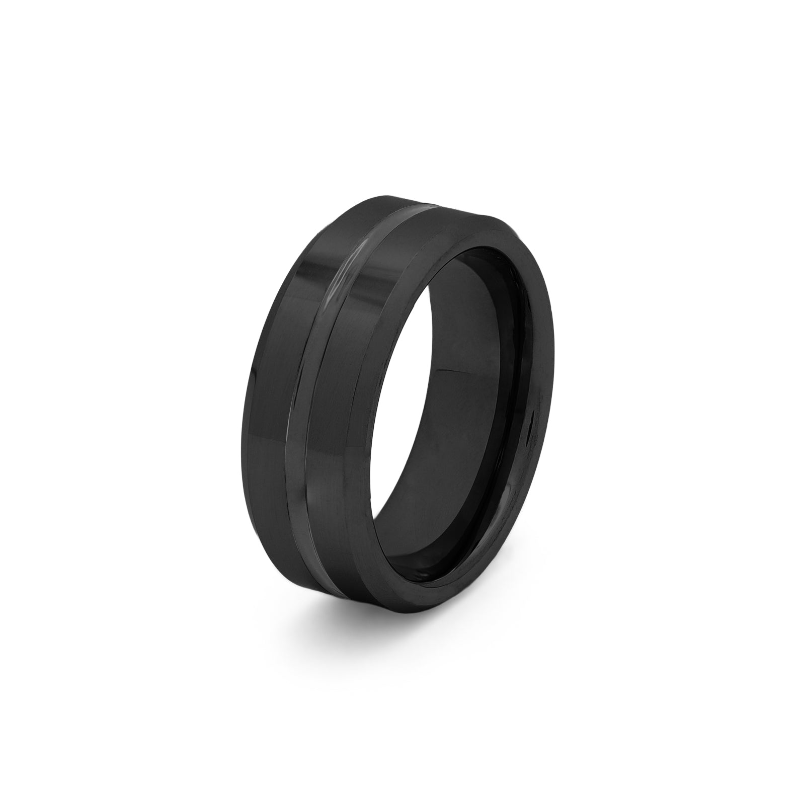 Groove - Black Tungsten Wedding Ring for Him