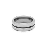 affordable mens silver and black wedding ring
