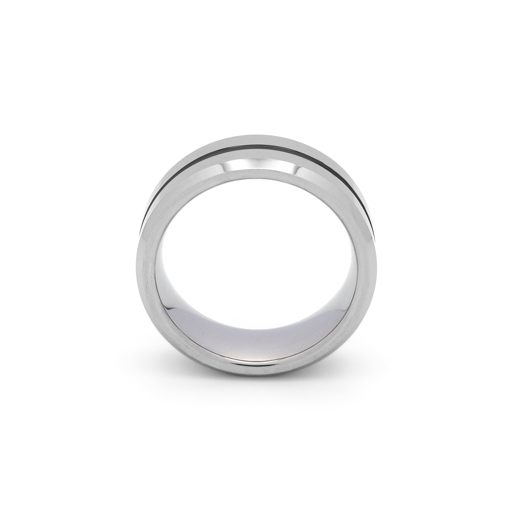 black and silver wedding band