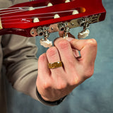 wood and gold mens wedding band for groom