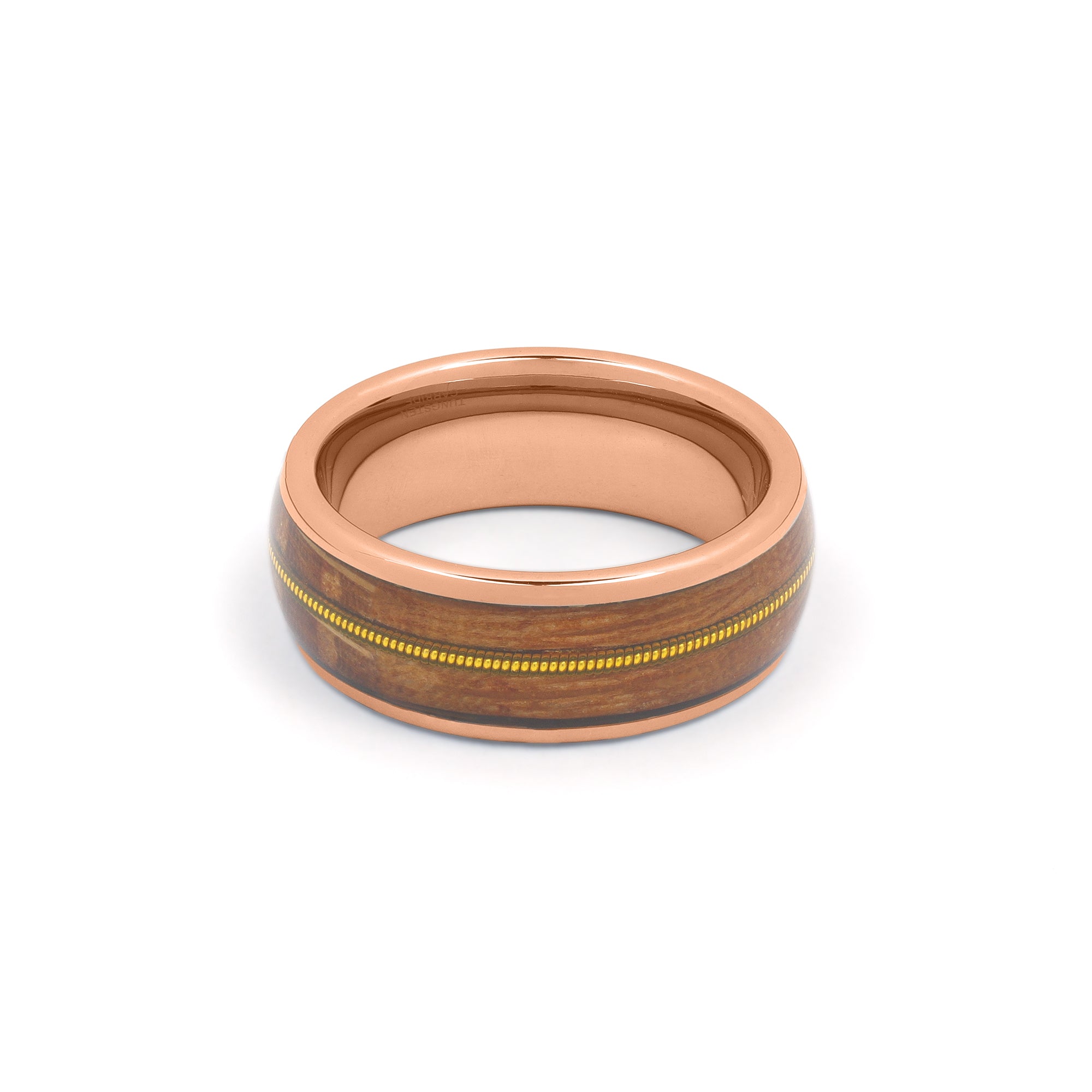 Rose Gold Guitar String Wedding Ring For Him