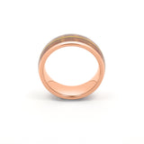 scratch-resistant men’s wedding ring with wood and string accents