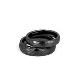 Black wedding band with comfort fit interior on a white background