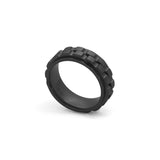 black tungsten spinning ring for men stress relief design