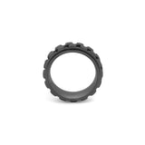 scratchproof black fidget ring with spinning gears for anxiety
