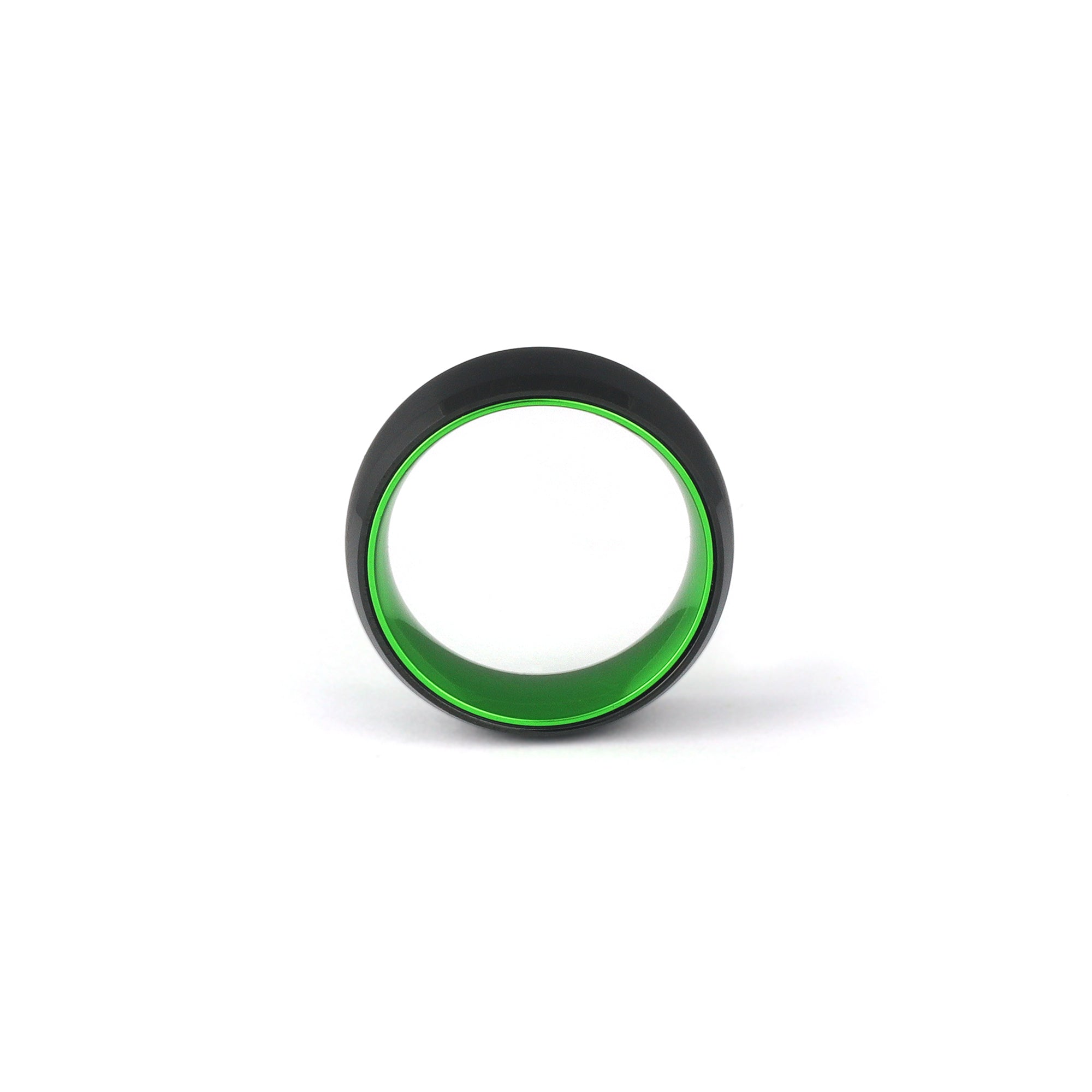 Green Wedding Ring for Men – Brushed Black Tungsten Band