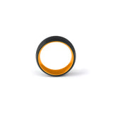 Modern Men’s Ring – Black Tungsten Wedding Band with Orange Sleeve