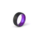 Men’s Purple Ring – Brushed Black Tungsten Wedding and Fashion Band