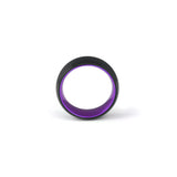 Black Tungsten Ring with Polished Purple Interior for Men