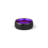 Purple Men’s Wedding Band – Modern Black Tungsten Fashion Ring