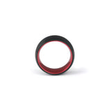 Red Wedding Ring for Men – Brushed Black Tungsten Band