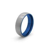 silver & blue titanium ring