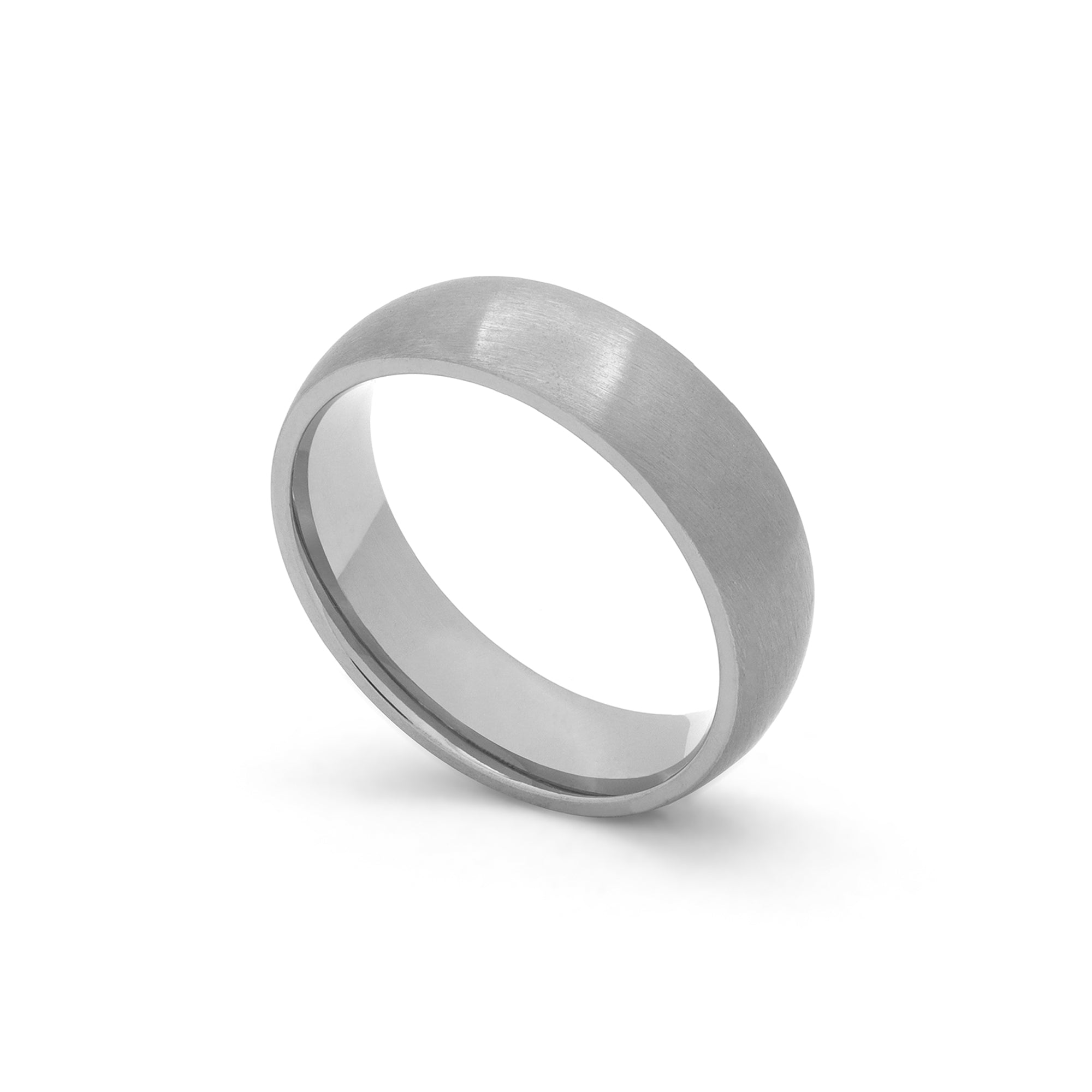 mens silver titanium wedding band