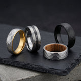 hammered tungsten ring collection