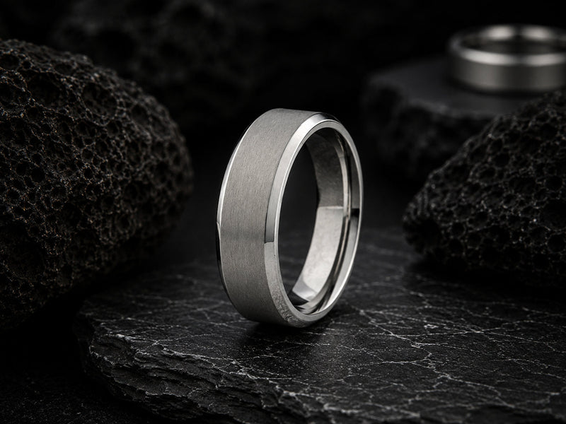 8mm tungsten wedding band wide fit