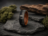 a set of mens wedding rings made with natural materials