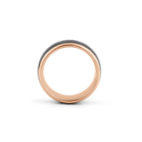 rose gold tungsten meteorite wedding band
