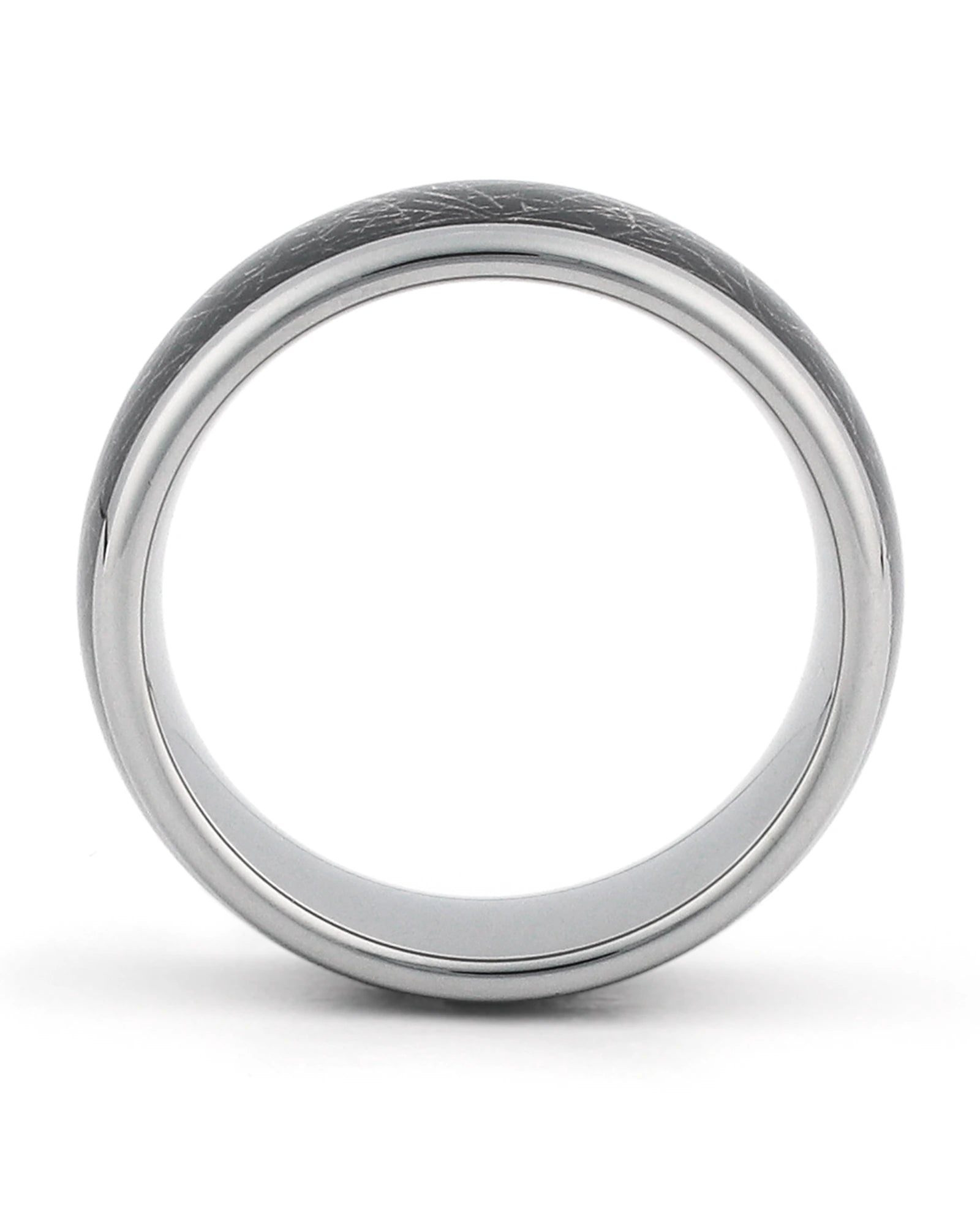 Silver galaxy meteorite tungsten ring lifestyle view