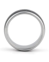 Silver galaxy meteorite tungsten ring lifestyle view