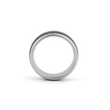 silver tungsten meteorite wedding ring for men