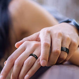 titanium wedding rings his and hers