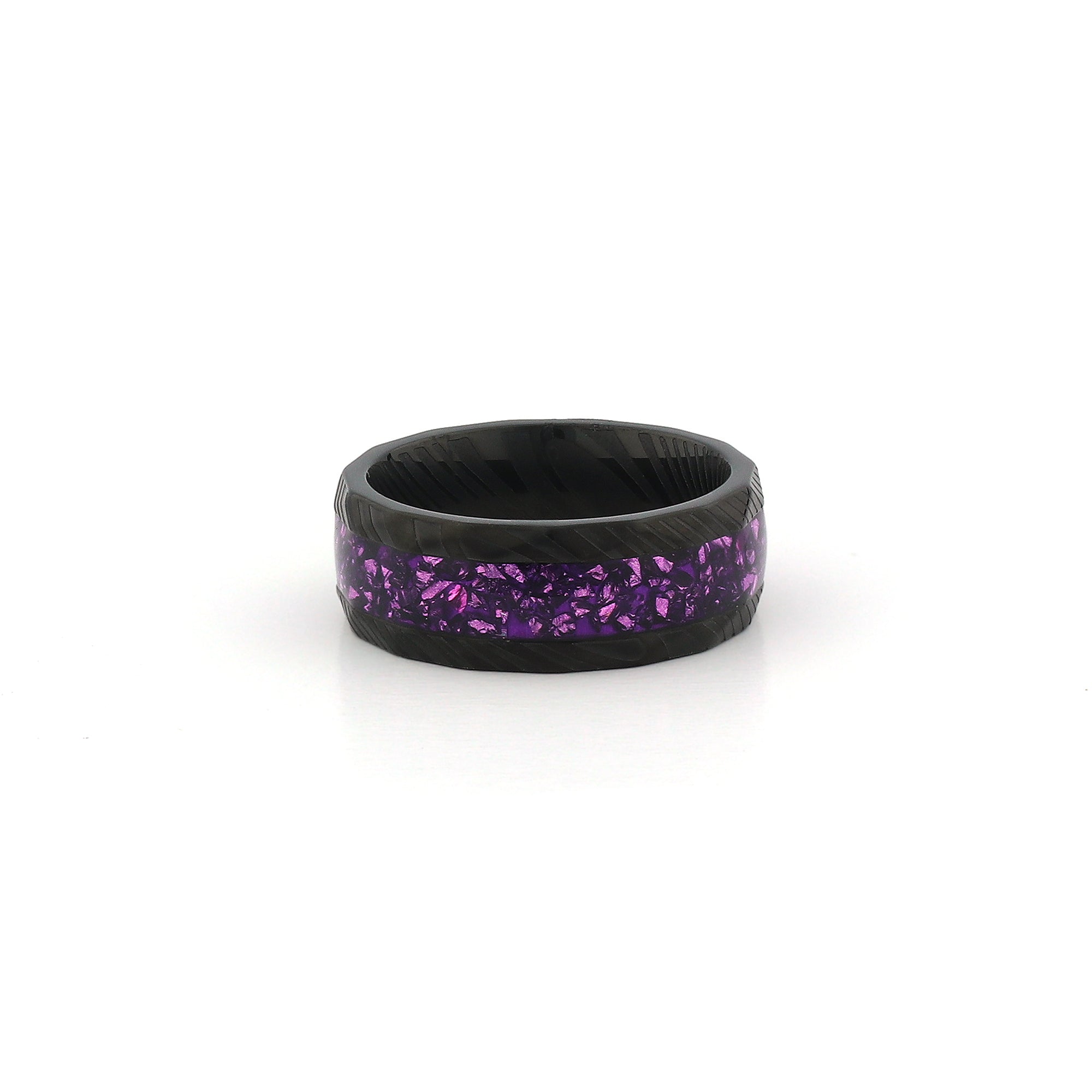 unique wedding band black amethyst ring