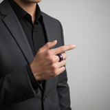 amethyst ring mens damascus steel