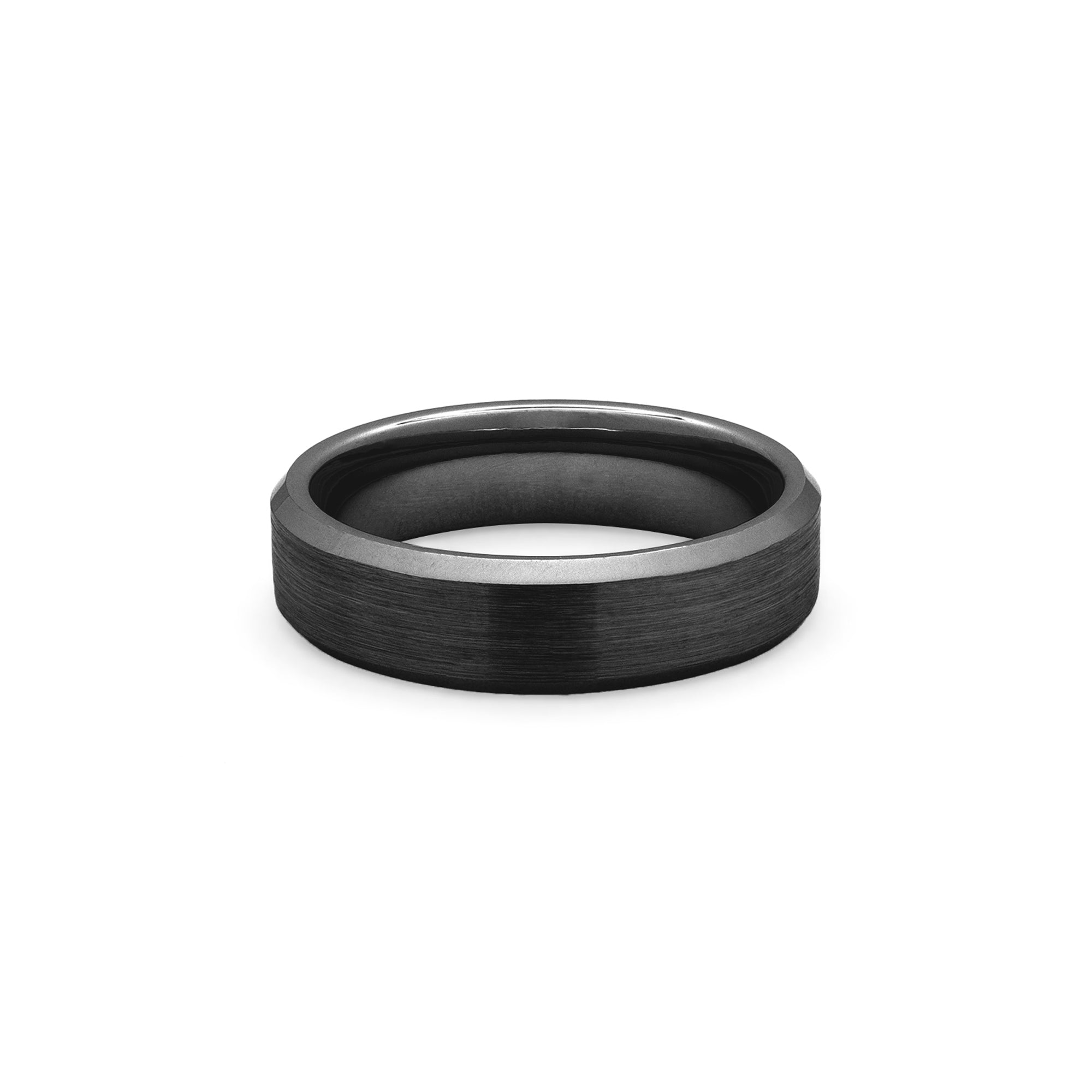 mens wedding band with black