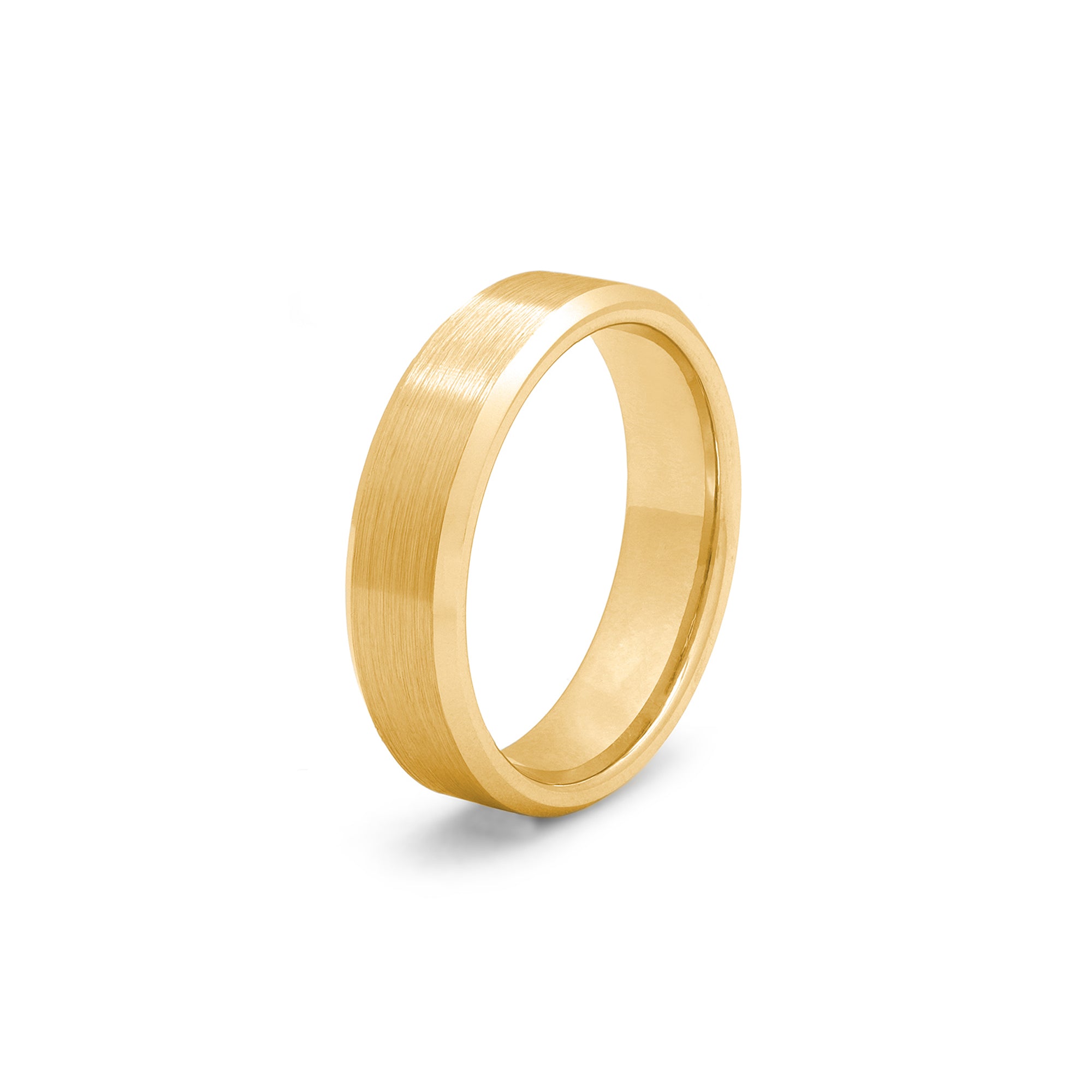 brushed gold tungsten wedding ring