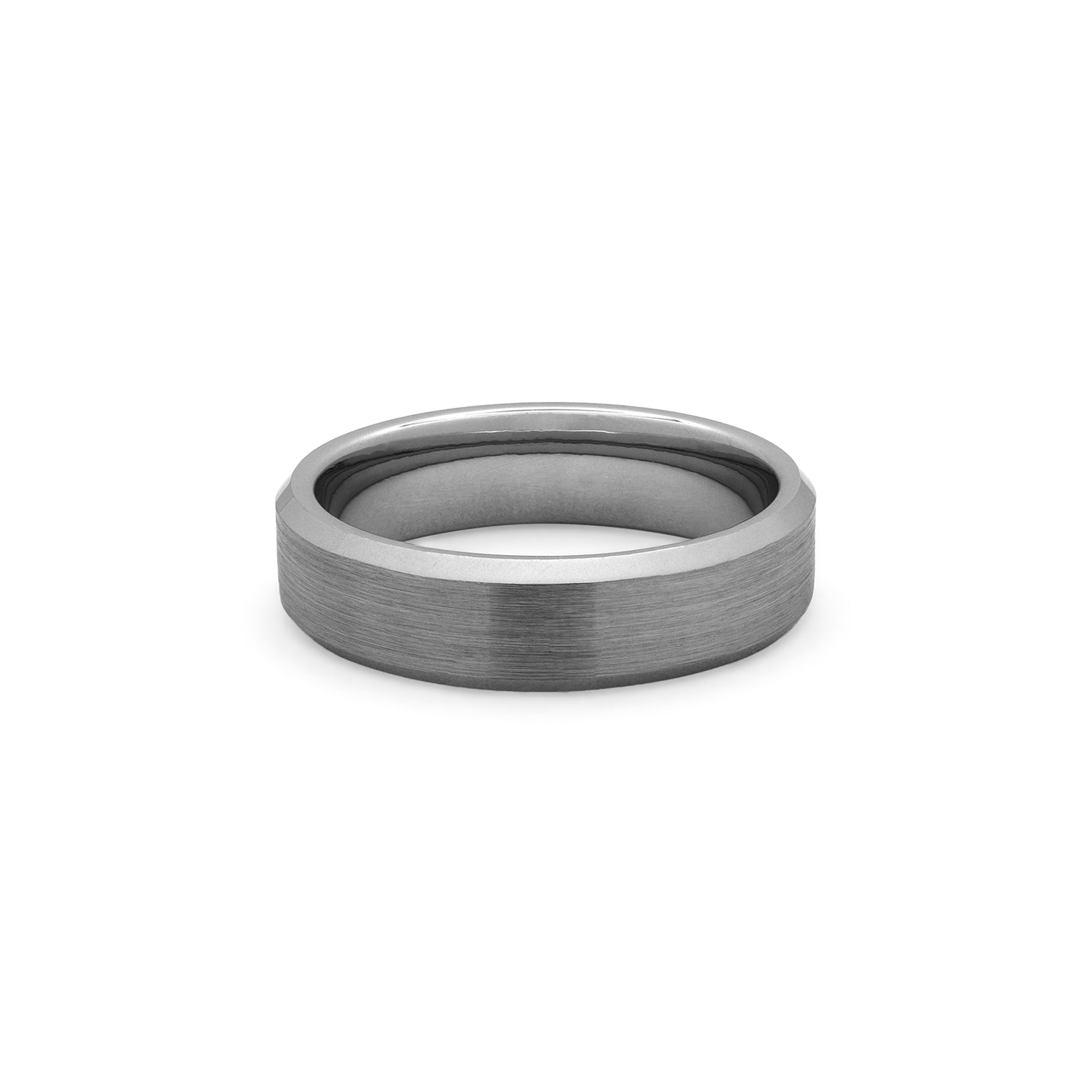 beveled wedding band for men