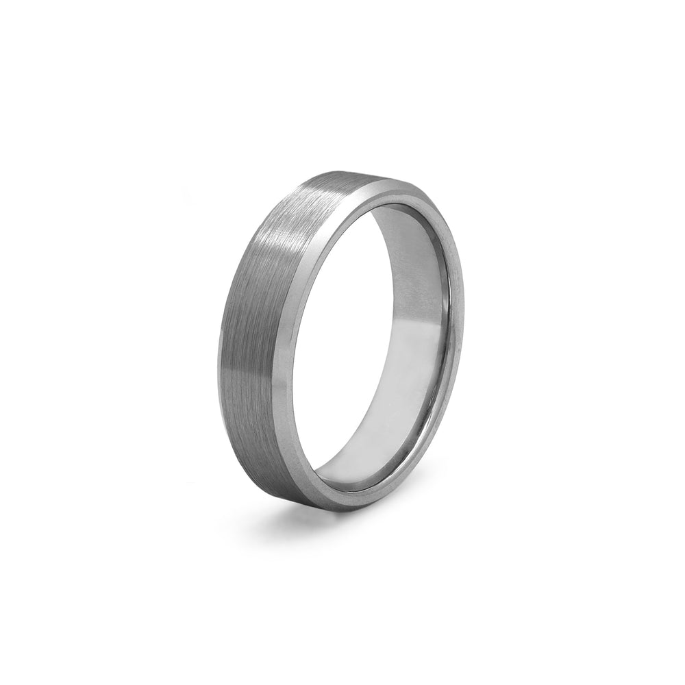 grey mens wedding band tungsten