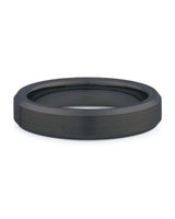 Front view of black 4mm bevelled tungsten wedding band